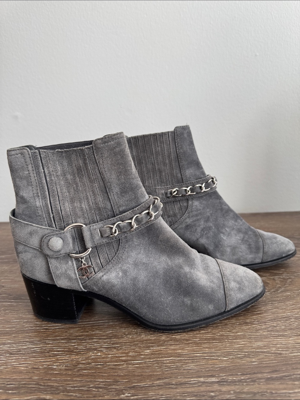 Chanel suede boots